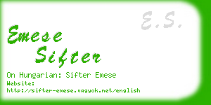 emese sifter business card